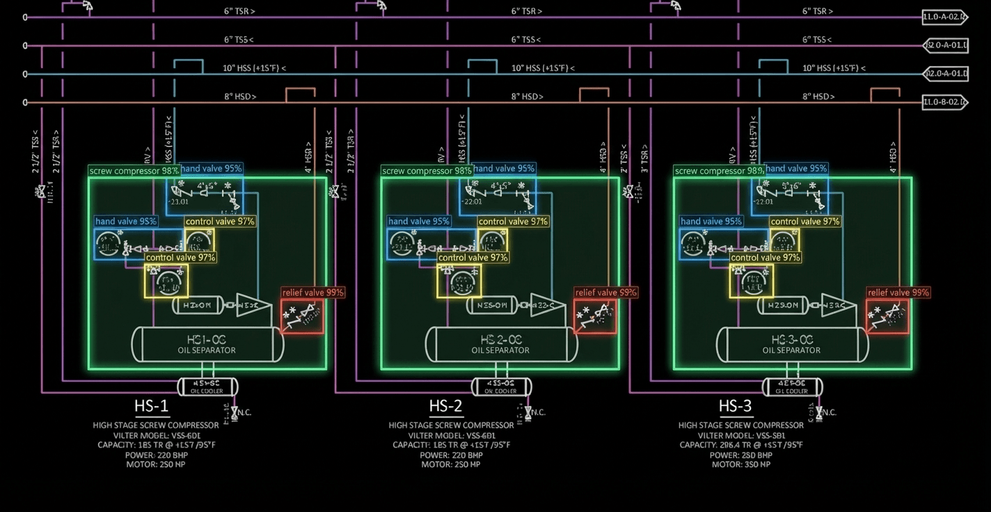 RefrigAgent P&ID upload interface with drag-and-drop functionality
